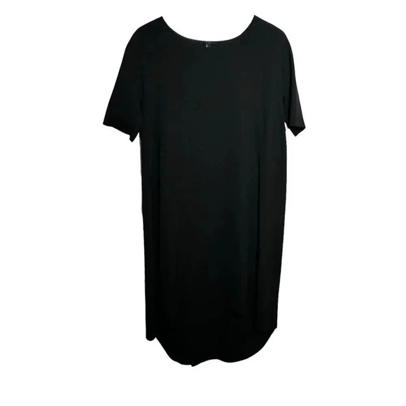 COS Dresses & Skirts - COS Women's Silky Black Short Sleeve Dress Back Ruffle Size 6 relaxed fit